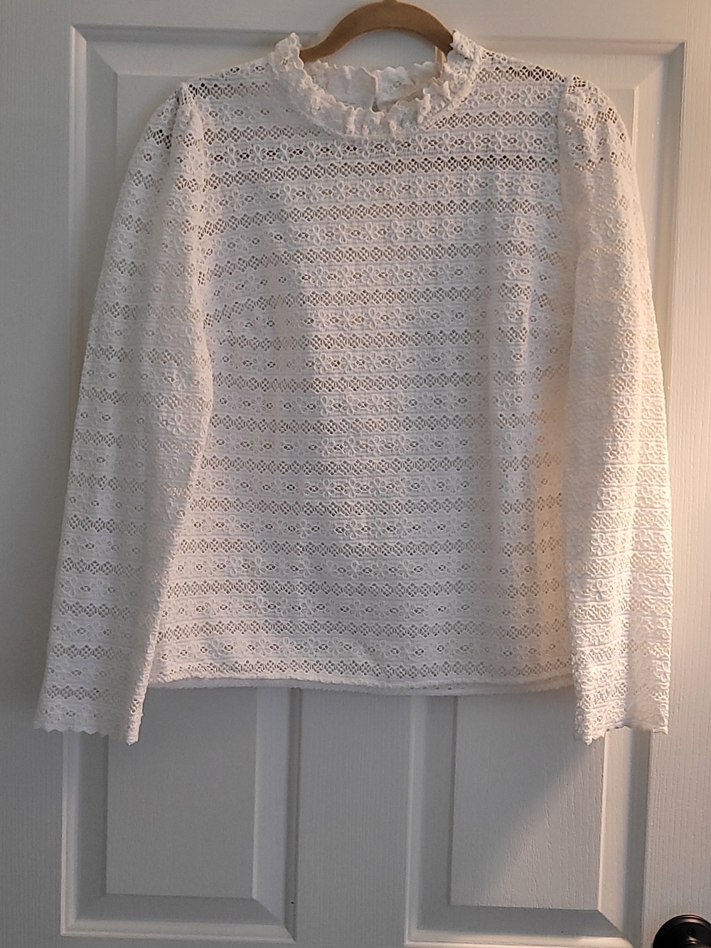 Sézane White Lace Blouse